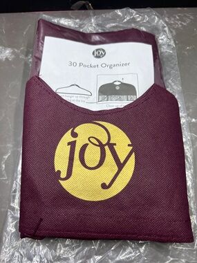 Joy Mangano Maroon 30-Pocket Hanging Organizer - New